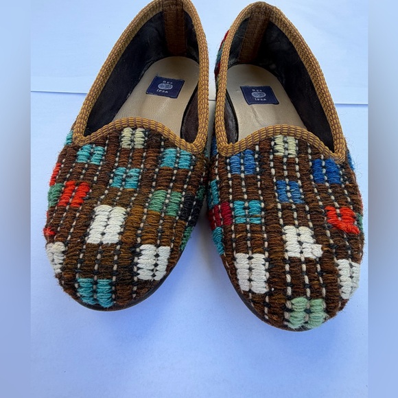 Res Ipsa Shoes - Res Ipsa Kilim Slippers – Handmade Woven Wool & Leather – Size 10